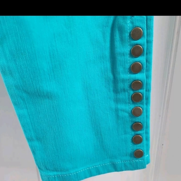 Soft Surroundings Teal Metro Ankle Triple S 4 Way Stretch Pants M 10 12 New - Picture 4 of 7